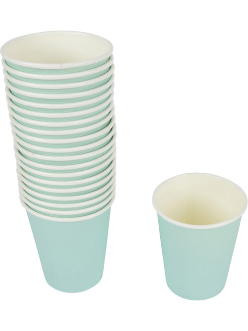 Set de 20 gobelets en carton 23 cl sauge - Kiabi