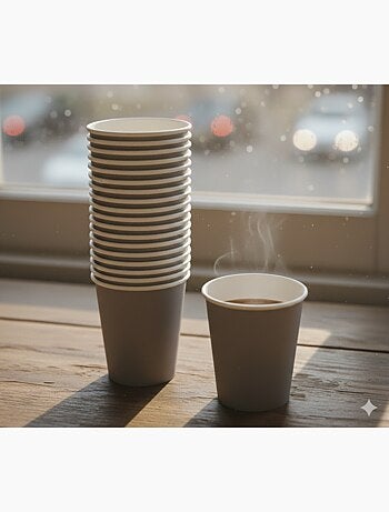 Set de 20 gobelets en carton Gris