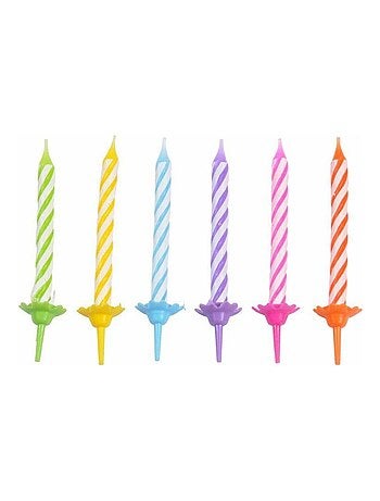 Set de 24 bougies d anniversaire 5.5 cm multicolore