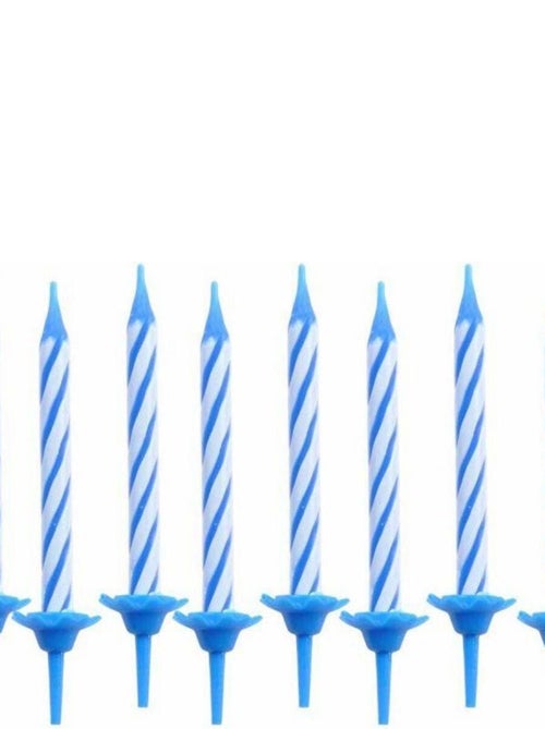 Set de 24 bougies d anniversaire 5.5 cm bleu - Kiabi