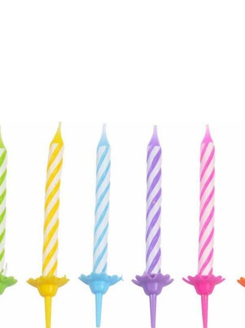 Set de 24 bougies d anniversaire 5.5 cm bleu - Kiabi