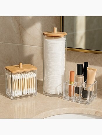 Set de 3 accessoires rangement salle de bain