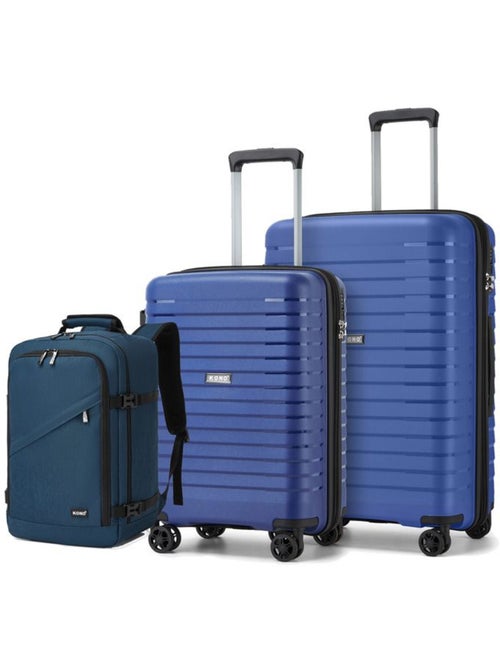 Set de 3 bagages - rigide, 4 roulettes, serrure tsa - kono - Kiabi Set de 3 bagages - rigide, 4 roulettes, serrure tsa - kono - Kiabi