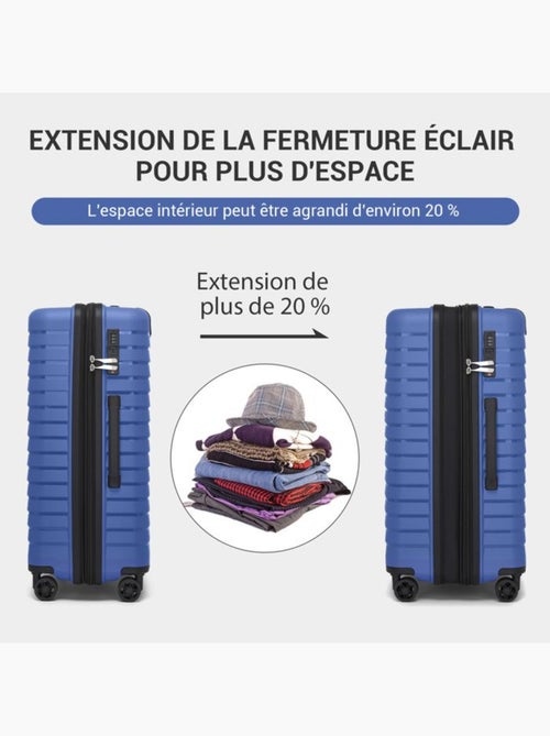 Set de 3 bagages - rigide, 4 roulettes, serrure tsa - kono - Kiabi Set de 3 bagages - rigide, 4 roulettes, serrure tsa - kono - Kiabi