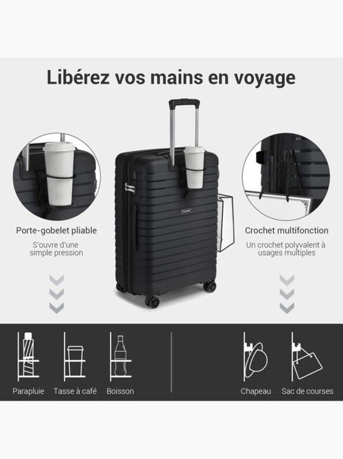 Set de 3 bagages - rigide, 4 roulettes, serrure tsa - kono - Kiabi Set de 3 bagages - rigide, 4 roulettes, serrure tsa - kono - Kiabi