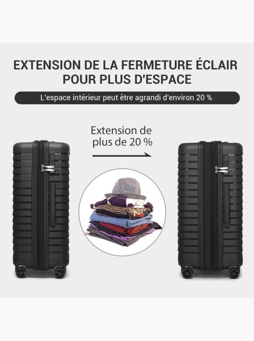 Set de 3 bagages - rigide, 4 roulettes, serrure tsa - kono - Kiabi Set de 3 bagages - rigide, 4 roulettes, serrure tsa - kono - Kiabi
