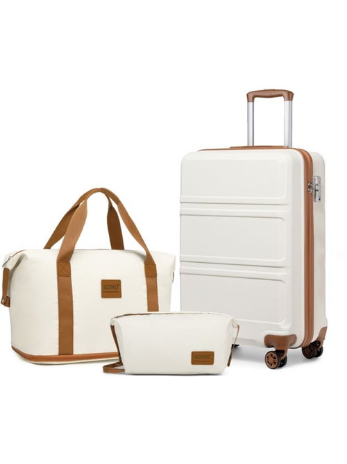 Set de 3 bagages - rigide, abs, légère, 4 roulettes, serrure tsa - kono - Kiabi Set de 3 bagages - rigide, abs, légère, 4 roulettes, serrure tsa - kono - Kiabi