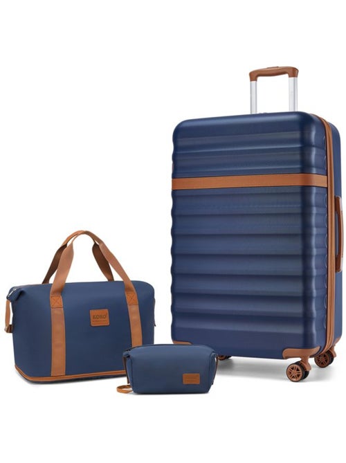 Set de 3 bagages - rigide, abs + polycarbonate, légère, 4 roulettes - kono - Kiabi Set de 3 bagages - rigide, abs + polycarbonate, légère, 4 roulettes - kono - Kiabi