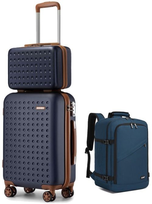 Set de 3 bagages - rigide, légère, 4 roulettes, serrure tsa - kono - Kiabi Set de 3 bagages - rigide, légère, 4 roulettes, serrure tsa - kono - Kiabi
