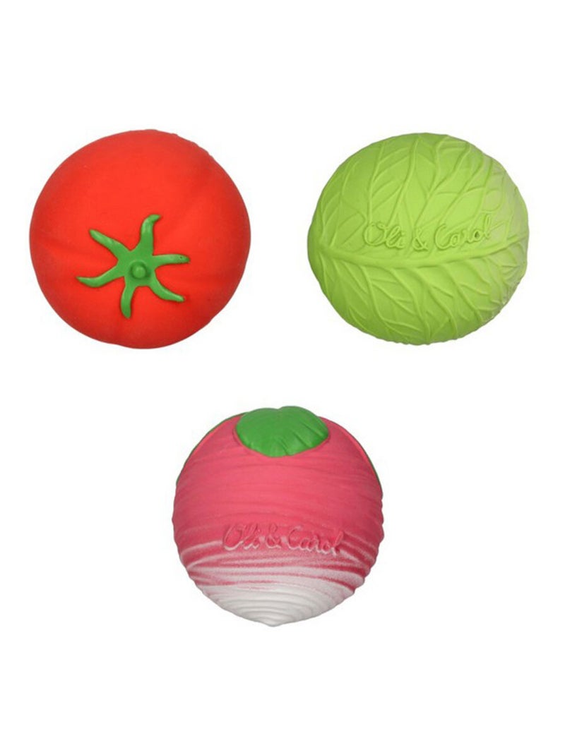 Set de 3 Balles Sensorielles - Veggie Salad Multicolore - Kiabi