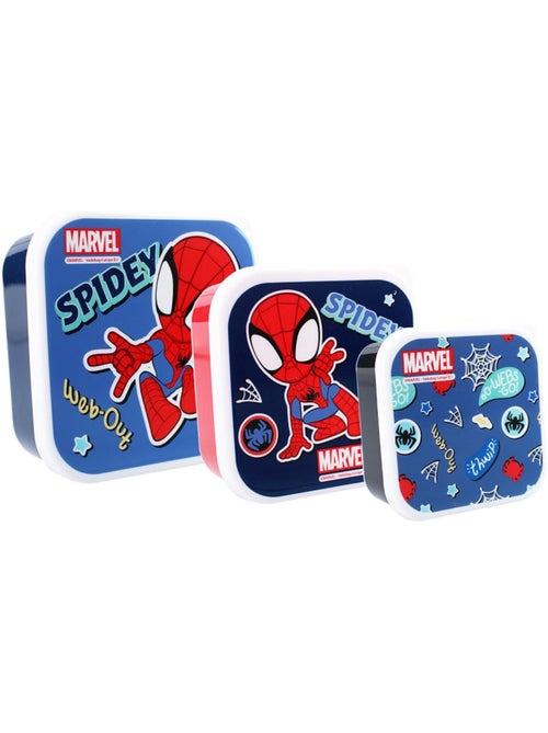Set de 3 boîtes à goûter - Spidey et ses Amis – Snackbox Spider-Man - 3-en-1 - Kiabi
