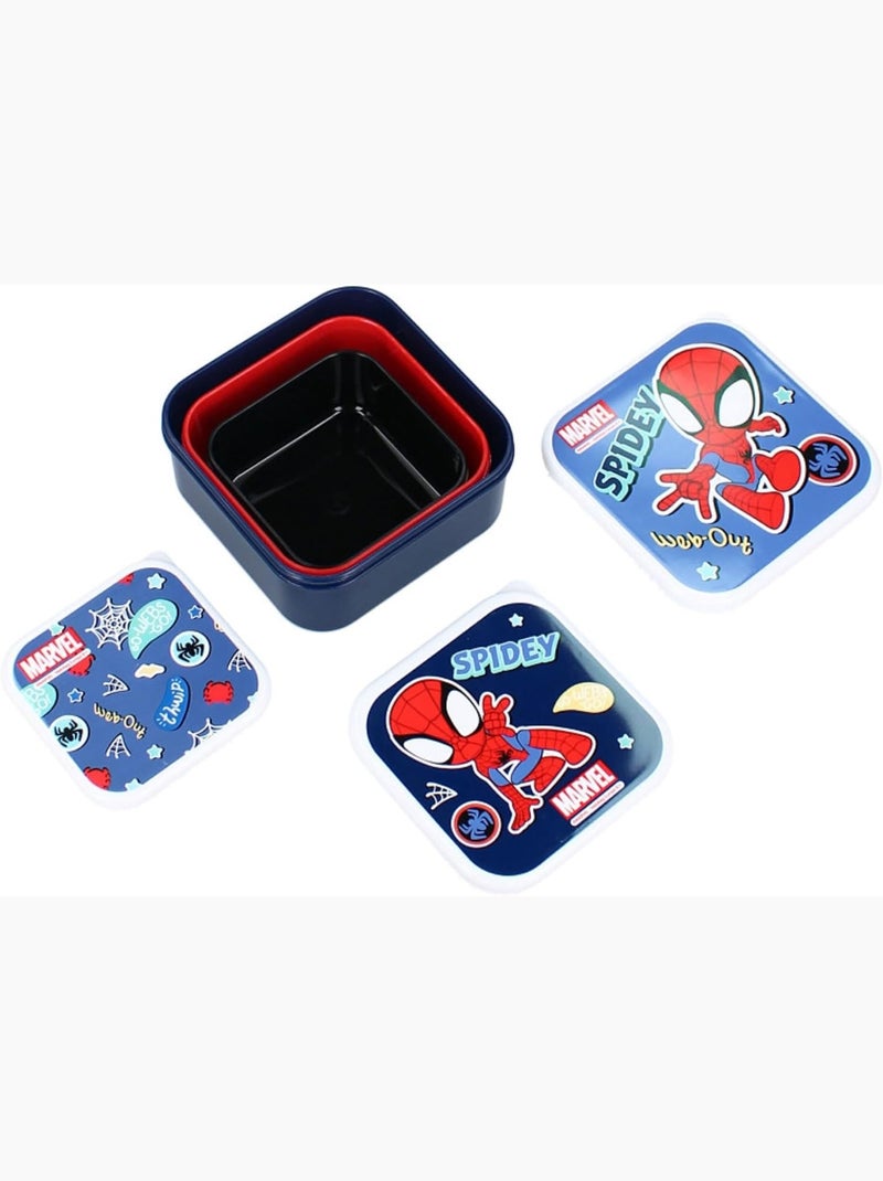 Set de 3 boîtes à goûter - Spidey et ses Amis – Snackbox Spider-Man - 3-en-1 Bleu Rouge - Kiabi