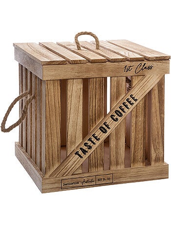 Set de 3 boîtes cagettes en bois et corde DENYS