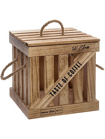 Set de 3 boîtes cagettes en bois et corde DENYS