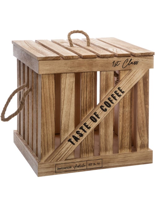 Set de 3 boîtes cagettes en bois et corde DENYS - Kiabi