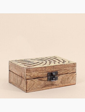 Set de 3 boîtes en bois couvercle doré