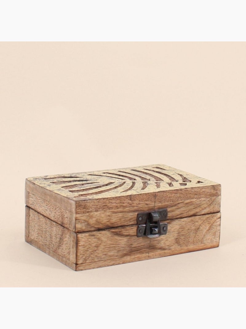 Set de 3 boîtes en bois couvercle doré Beige - Kiabi