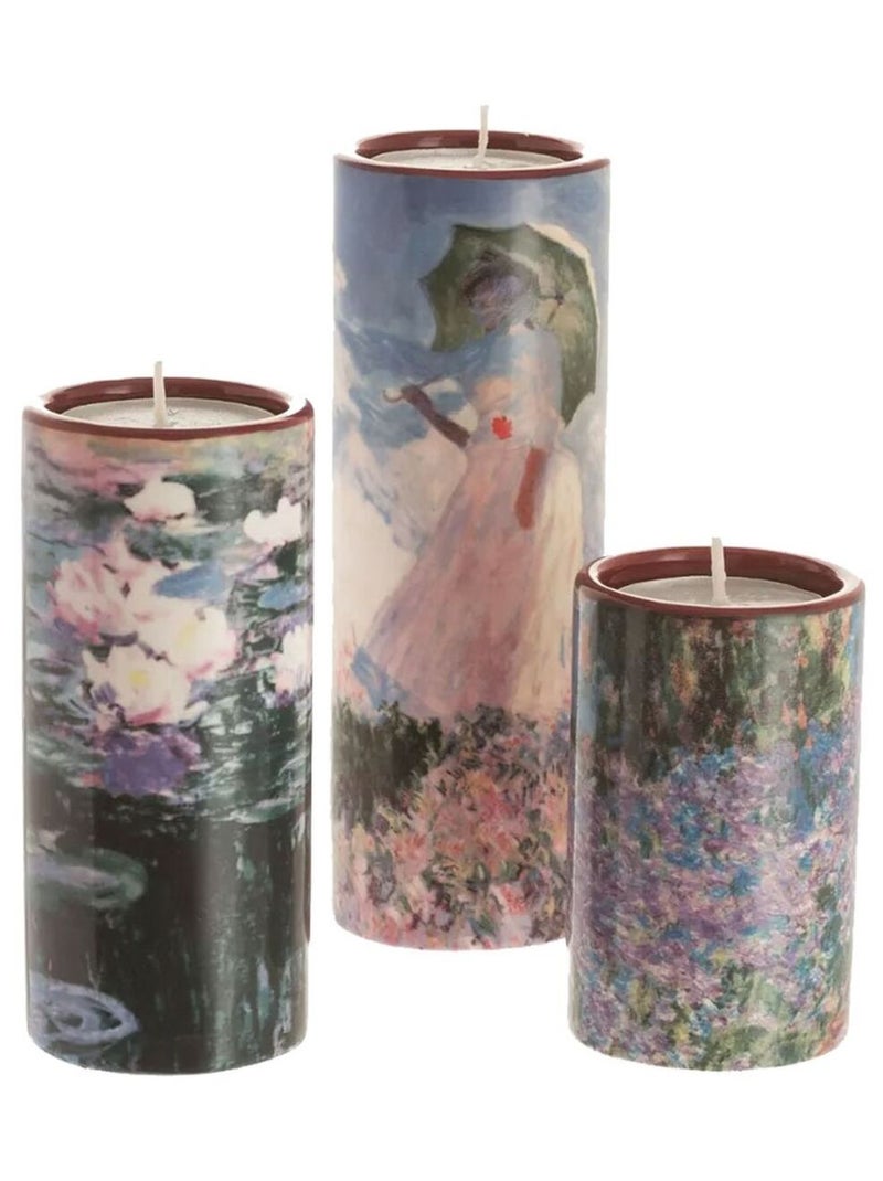 Set de 3 Bougeoirs 3 oeuvres Rose - Kiabi