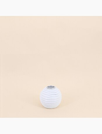 Set de 3 bougeoirs en résine blanche texturée