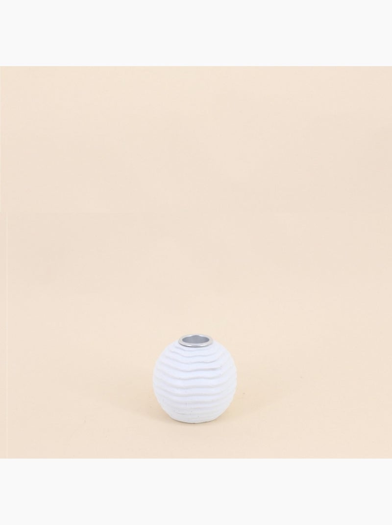 Set de 3 bougeoirs en résine blanche texturée Blanc - Kiabi