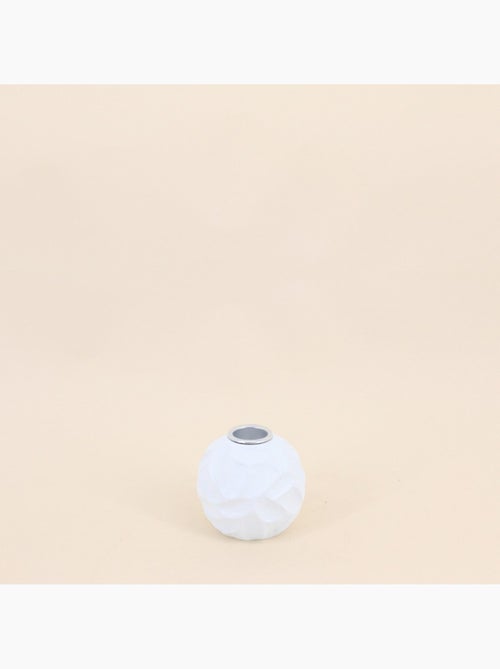 Set de 3 bougeoirs en résine blanche texturée - Kiabi