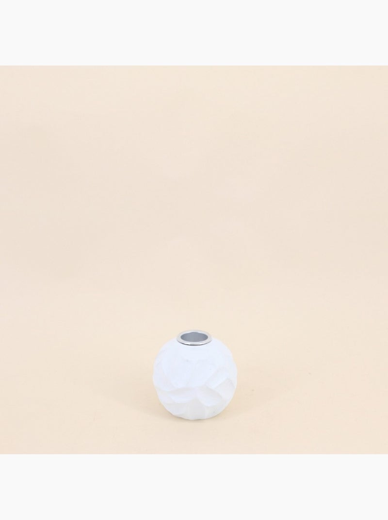 Set de 3 bougeoirs en résine blanche texturée Blanc - Kiabi