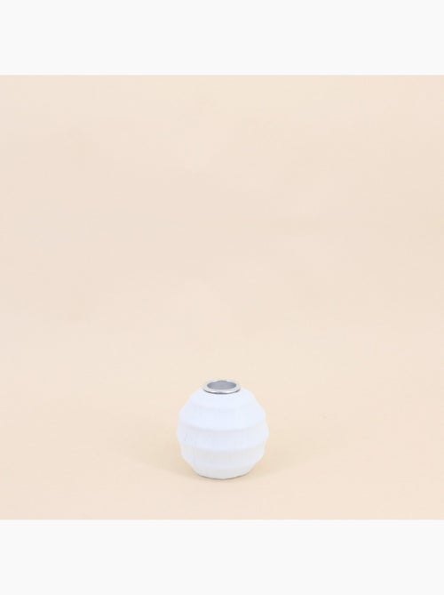 Set de 3 bougeoirs en résine blanche texturée - Kiabi