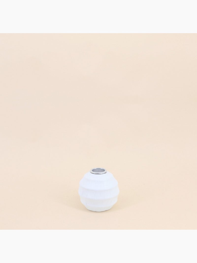 Set de 3 bougeoirs en résine blanche texturée Blanc - Kiabi