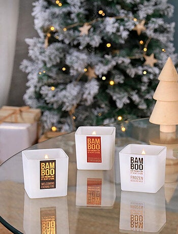 Set de 3 bougies bambou