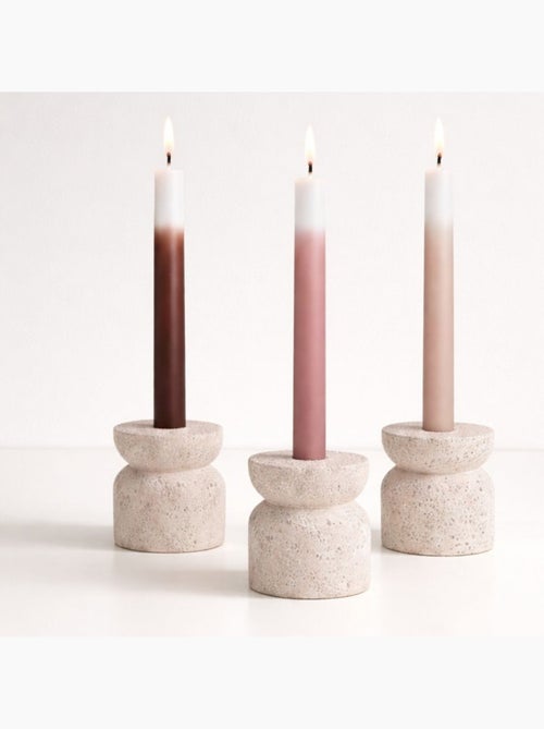 Set de 3 bougies dégradées rose parme / violet 30cm - Kiabi