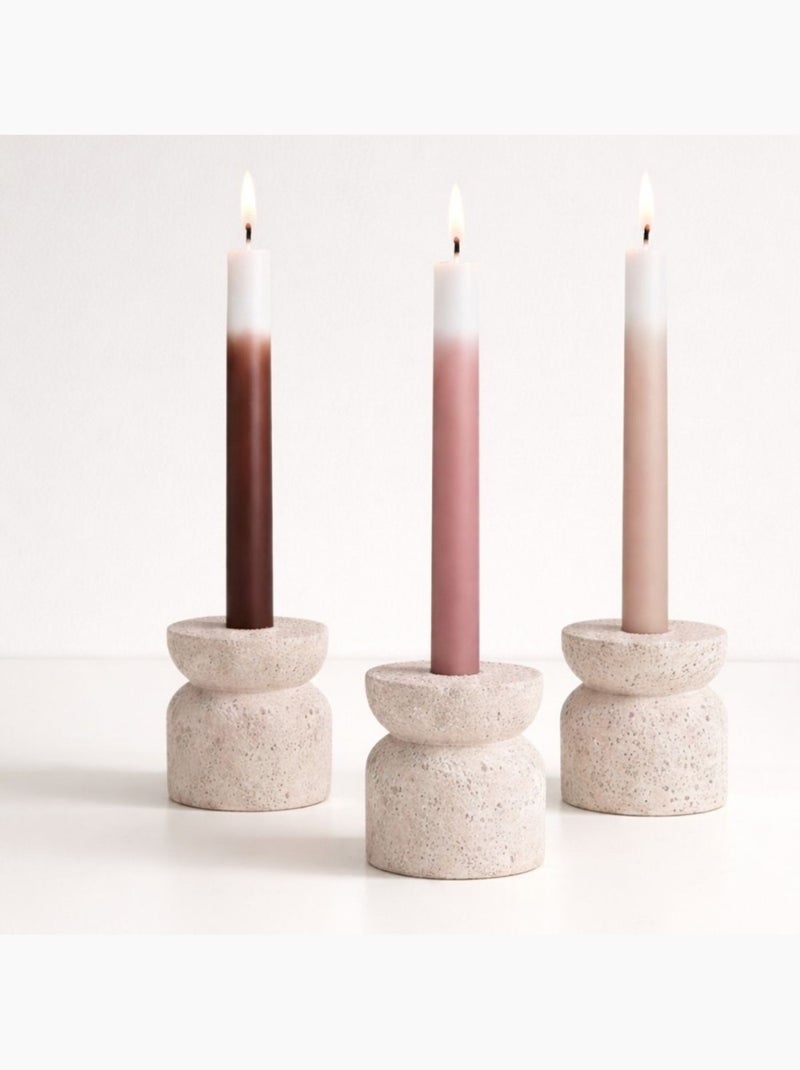 Set de 3 bougies dégradées rose parme / violet 30cm Rose - Kiabi