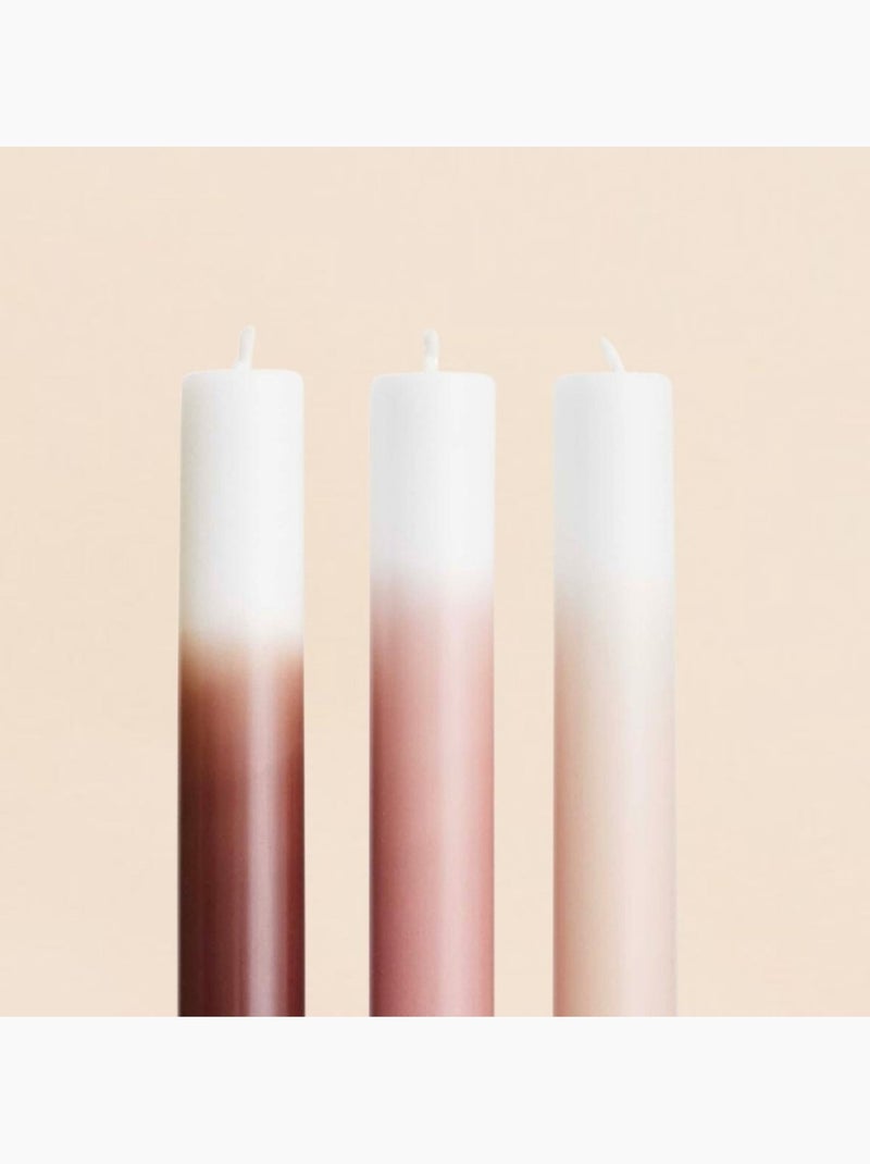 Set de 3 bougies dégradées rose parme / violet 30cm Rose - Kiabi
