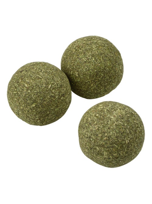 Set de 3 boules d'herbe a chat - Kiabi