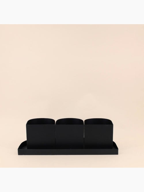 Set de 3 cache-pots sur plateau 49cm - Kiabi