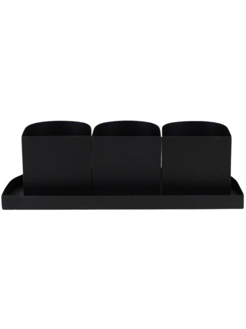 Set de 3 cache-pots sur plateau 49cm - Kiabi