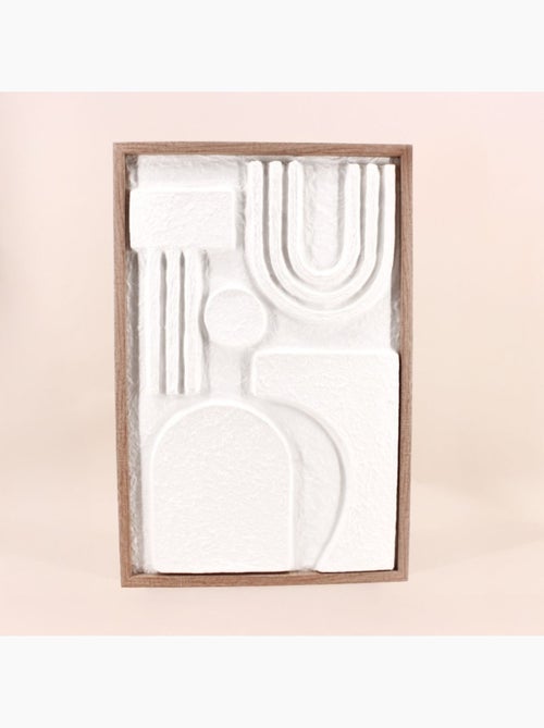 Set de 3 cadres décoratifs blanc en relief 40x60cm - Kiabi