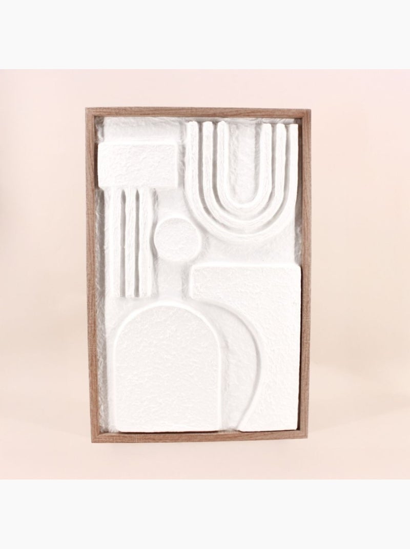 Set de 3 cadres décoratifs blanc en relief 40x60cm Blanc - Kiabi