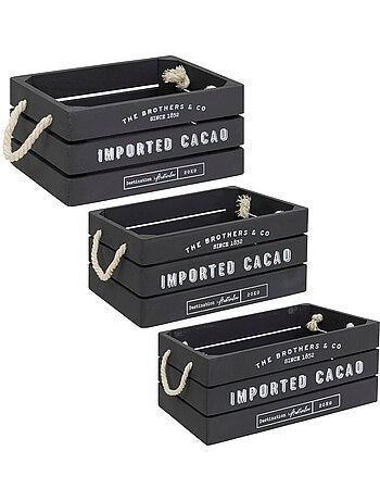 Set de 3 cagettes bois DENYS