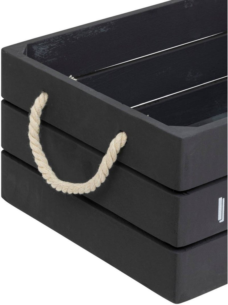 Set de 3 cagettes bois DENYS Gris - Kiabi