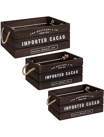 Set de 3 cagettes bois DENYS