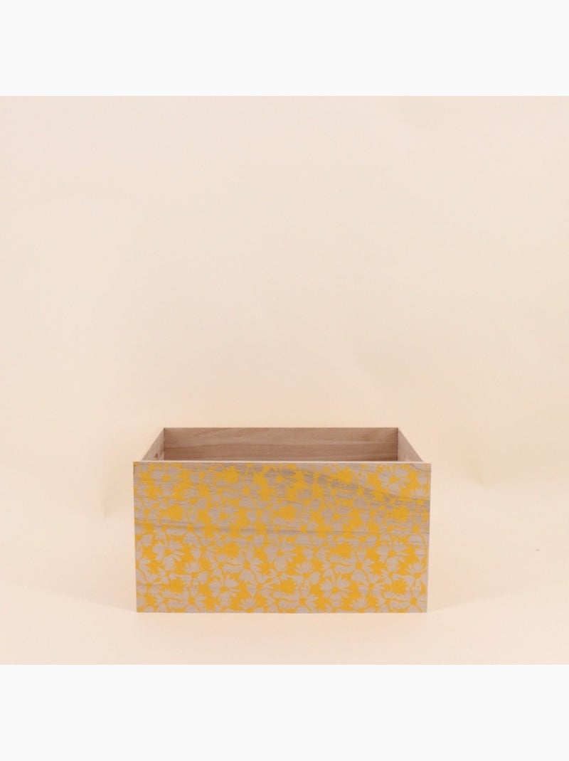 Set de 3 caisses fleuries empreintes en bois Beige - Kiabi