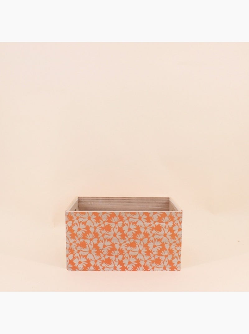 Set de 3 caisses fleuries empreintes en bois Beige - Kiabi