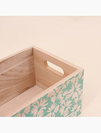 Set de 3 caisses fleuris colorées en bois