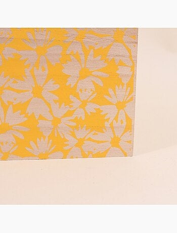 Set de 3 caisses fleuris colorées en bois