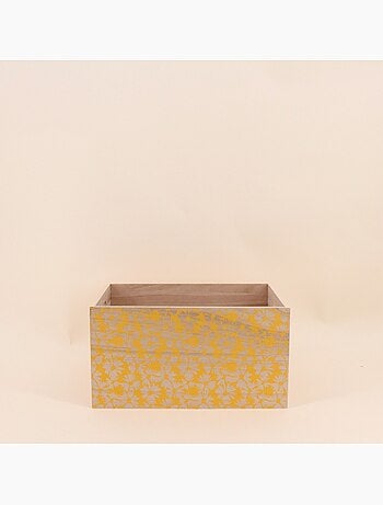 Set de 3 caisses fleuris colorées en bois