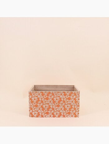 Set de 3 caisses fleuris colorées en bois