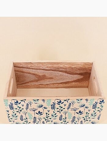Set de 3 caisses fleuris en bois