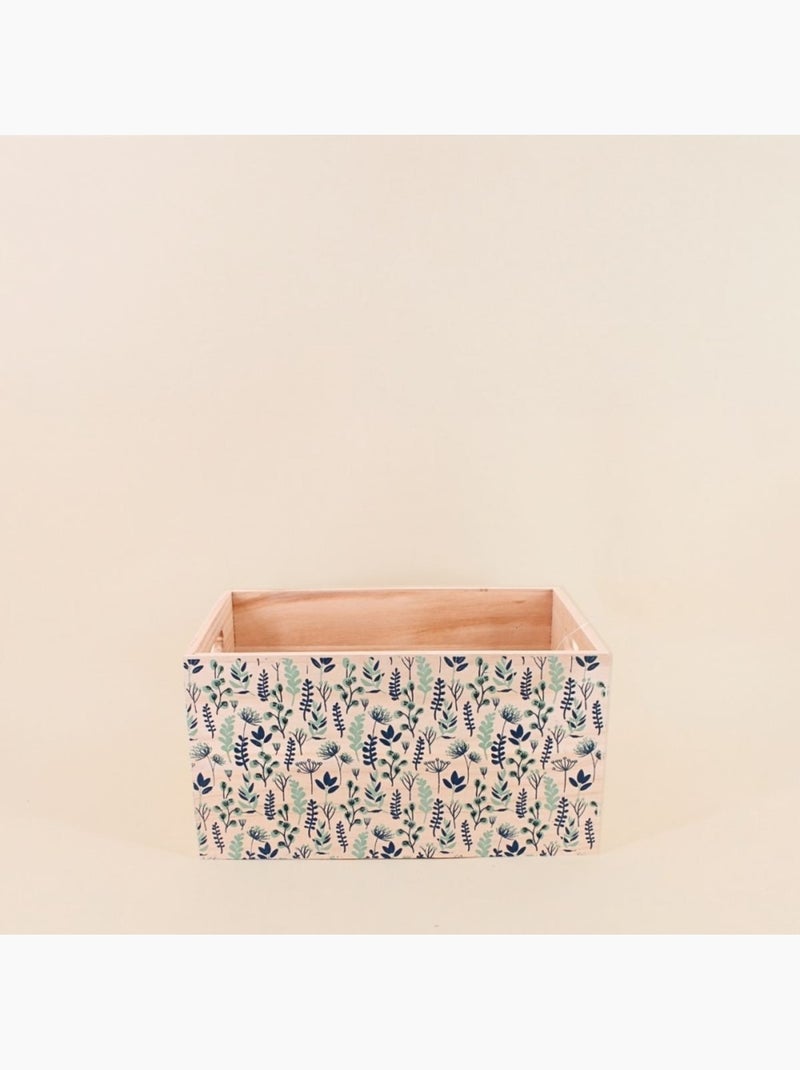Set de 3 caisses fleuris en bois Bleu - Kiabi