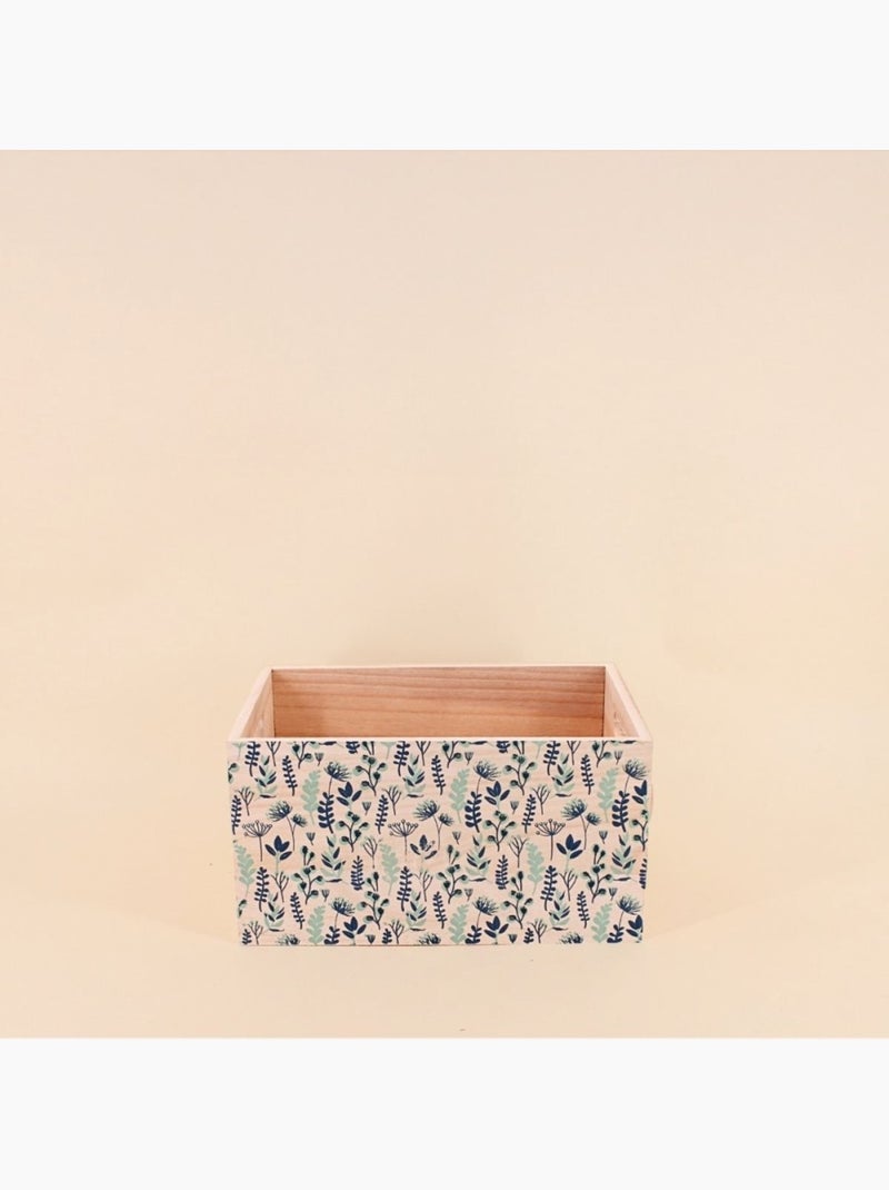 Set de 3 caisses fleuris en bois Bleu - Kiabi
