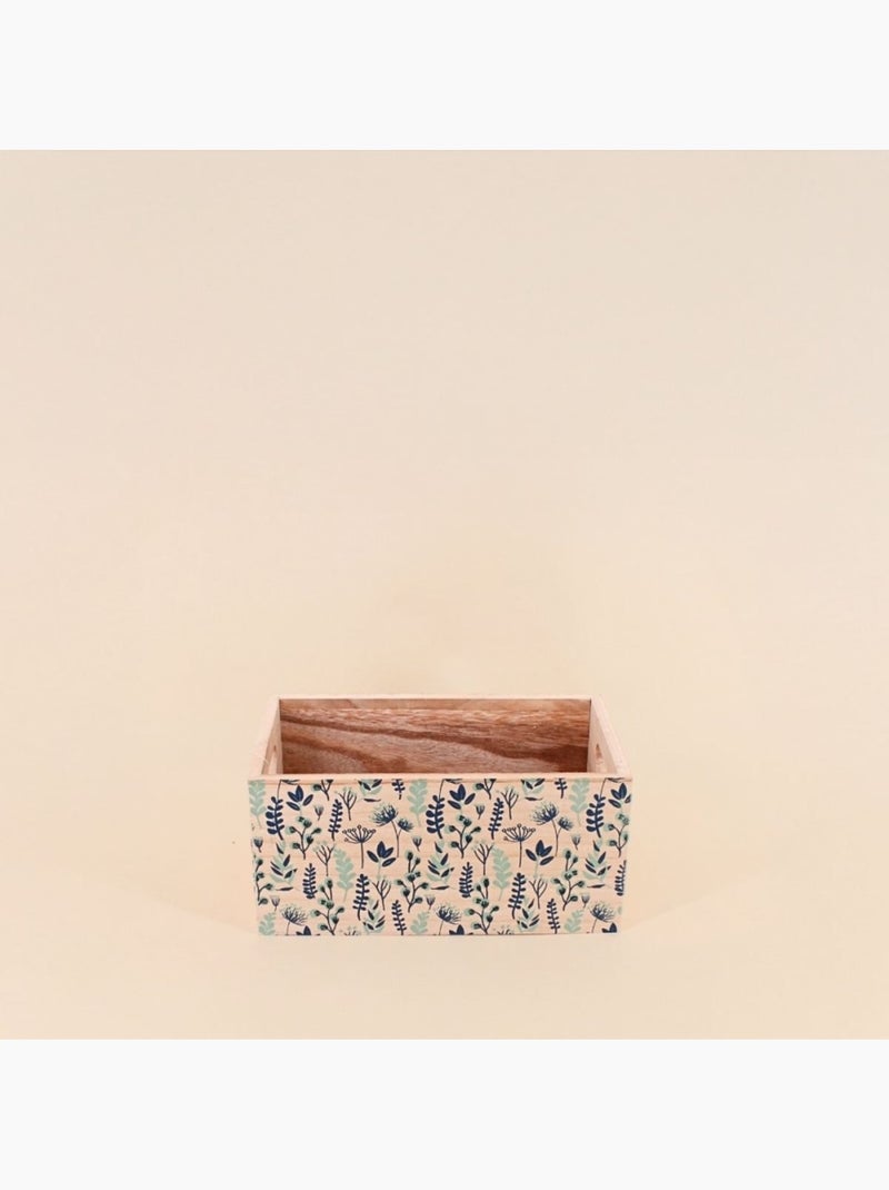 Set de 3 caisses fleuris en bois Bleu - Kiabi